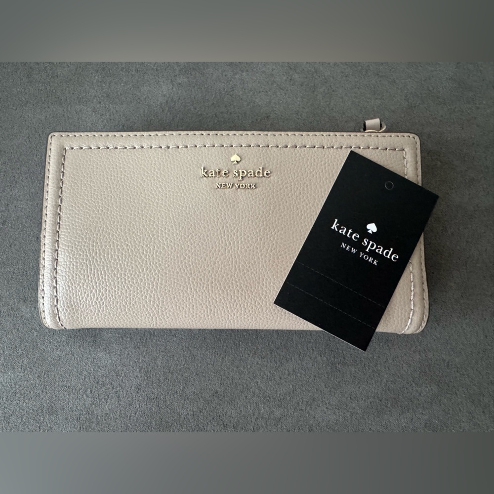 Kate Spade Patterson Drive Taup Snap Wallet NWT